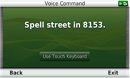 GARMIN Nuvi 3790T - Voice Command: Spell street in 8153